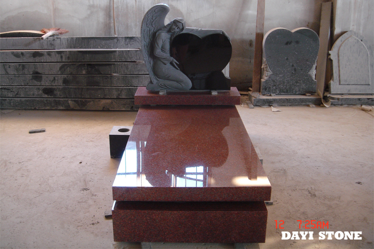 Imperial Red and MG Black Granite Headstone